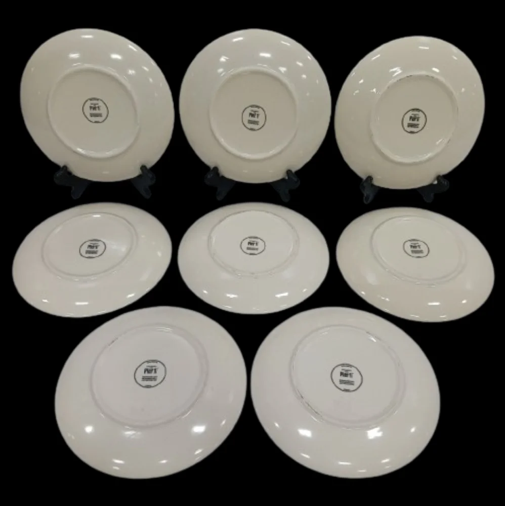 *Pier 1 Autumn Park Bench Pups Plates Set of 8
